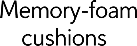 Product feature graphic layer: Memory-foam cushions label