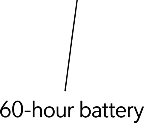 Product feature graphic layer: 60-hour battery label
