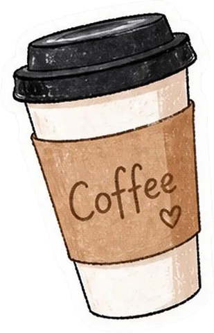 Social post cover layer: Coffee cup sticker